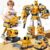 5-in-1 Construction Truck for Toddler 2-4 Years, Dump Excavator Truck Toys for Boys 3-5 4-7 Year Old, Easy DIY Magnetic Assembly, Truck Toys for 3 4 5 6 Year Old Boys, STEM Robot Toys for Kids 3-5