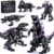 5-in-1 STEM Dinosaur Robot Building Kit, 935PCS App & Remote Control, Rebuild into T-Rex, Triceratops, Crocodile, Robot & Monster, Engineering Gift for Boys & Girls Ages 8+