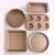 5-Piece Gold Nonstick Carbon Steel Bakeware Set, 8.9-Inch Square Pan, 9-Inch Pizza Pan, 8-Inch Round Cake Pan, 9.8-Inch Loaf Pan and 6-Cup Muffin Pan for Cakes, Bread, Pizza and Cupcakes