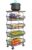 5-Tier Rolling Pantry Floor Organizer with Wheel Stackable Fruit Vegetable Storage Cart Metal Wire Pantry Basket with Tabletop Kitchen Fruit Basket Stand Vegetable Storage Rack for Snack Onion Potato