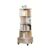 5-Tier Rotating Bookshelf with 360° Display – Round Spinning Book Tower with Wheels & Drawer, Space-Saving Organizer for Bedroom, Office, Display Bookshelf, Rotating Bookcase, Warm White
