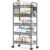 5-Tier Utility Cart with 3 Hooks, Heavy Duty Metal Storage Shelving Unit on Wheels, Mobile Service Trolley for Kitchen Classroom Office Laundry, Easy Assembly Black