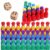 50-Piece Wooden Board Game Tokens and Dice Set, Multicolor Pawns for Board Games, Checkers, and Table Markers, 10 Pieces in 5 Colors with 2 Six-Sided Dice