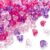 500 Pcs Clear Purple Pink Heart Pony Beads Shapes for Friendship