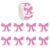 500Pcs Pink Glitter Bow Stickers Roll 1.5 in Holographic Labels Sticker
