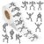 500PCS Skeleton Stickers Roll, Dancing Skeleton Favors Decorations Waterproof Stickers for Halloween Party Supplies