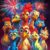 500 Piece Jigsaw Puzzle for Adults, Colorful Cartoon Chickens with Fireworks Design, Vibrant Family Puzzle Game, Fireworks Night Scene Art for Stress Relief