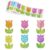 500 Spring Glitter Tulip Flower Stickers Holographic Floral Labels Sticker