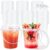 50 Pack 24 oz Drink Buckets with Lids, Straws & Handles, Disposable Clear Plastic Iced Coffee Cups for Milkshakes, Smoothies, Fruit Drinks, Rum & Lemonade Buckets for Pools, Beaches, Bars & Parties