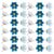 50pcs Blue Resin Flower Push Pins Decorative Floral Thumbtacks