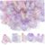 50PCS Chunky Letter Beads for Keychains, Large Hole Acrylic Beads UV-Plated Purple Vowel Letters for DIY Bracelets, Necklace, Craft (A, E, I, O, U)