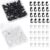 50pcs Clear Black Plastic Push Pins with Hooks for Cork Board Office Notice Board(Clear)