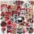 50PCS Downtown Girls Stickers, Red Aesthetic Stickers