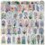 50Pcs Glass Flower Stickers for Adults, Flower Stickers(Glass)