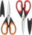 HFLYJPYW Kitchen Scissors All Purpose Heavy Duty, Kitchen Utensils Set, Stainless Steel Cooking Utensils Gadgets Meat Poultry Food Shears Dishwasher Safe Utility Tools Home (orange-red)