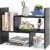 MMdipon Small Wood Adjustable Desktop Bookshelf, Expandable Storage Rack, Display Shelf, Office Supplies Organizer (Black)