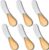 Small Cream Cheese Spreader Knives Set,Wooden 5in,Stainless Steel Butter Knife Spreader for Cocktail,Condimets,Dips,Appetizers,Jam,Pastry,Sandwich,Toast,Bagel,Charcuterie Board Serving Party Supplies