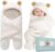BlueMello Baby Bear Swaddle Blanket | Ultra-Soft Plush Essential for Infant 0-6 Months | Receiving Swaddling Wrap White | Ideal Newborn Registry and Toddler Accessories | Perfect Baby Boy Shower Gift