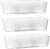 Hemompito Expandable Desk Drawer Organizer Bins with Removable Dividers, Clear & Durable BPA-Free PET Plastic, for Vanity, Kitchen, Bathroom, Office, and Bedroom Storage, 3-Pack
