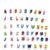 52pcs Chunky Letter Beads for Paracord Keychain Bag Charms Making