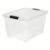 53 Qt Plastic Storage Bin with Lid, Stackable Tote Organizer (Clear)