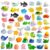 55PCS Mini Resin Ocean Animals, Tiny Resin Sea Animal Figurines Bulk, Cute Marine Life Figures to Hide, Aquarium Decor, Fairy Garden Miniatures, Slime Charms, Crafts, Beach Party Favors for Kids