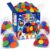 56 Pack Worry Stones Fidget Toys, Textured Silicone Sensory Stones with Storage Bags, Bulk Quiet Pocket Fidgets for Classroom Prizes, Party Favors, Treasure Box and Goodie Bags