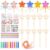57pcs Star Princess Fairy Wands Kit,18 Wands 9 Stickers 20 Ribbons 10 pen
