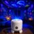 5D Holographic Night Light Projector, 360° Dynamic Rotating HD Projector Light with Adjustable Brightness for Bedroom (Ocean Wave, USB Powered)