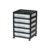 5 Drawers Scrapbook Plastic Rolling Storage Cart, Black