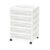 5 Drawers Scrapbook Plastic Rolling Storage Cart with Organizer Top with Casters,White