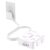 5Ft Extension Cord Surge Protector Power Strip – FIVRAE 8 Outlets with 4 USB Charging Ports, Flat Plug Multi Plug Outlet Extender Charging Station for Home Office, ETL, White