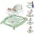 5 in 1 Foldable Baby Walker with Wheels, Music and Lights Bouncer Combo, Rocker, Activity Center for Baby Boys Girls, Adjustable Speed and Height for 6-18 Months (Green)