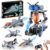 5 in 1 STEM RC Robot Building Kit, Fighter Jet Airplane Building Set with APP & 2.4GHz Remote Control, Technic Transformable Fighter Plane Toys for Kids Boys Age 6 7 8 9 10 11 12+, Birthday Gifts