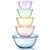 5 Pack Glass Mixing Bowls with Lids Set(4.78QT,2.2QT,1.7QT,1.1QT,0.85QT)