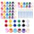 5 Packs Mini Acrylic Paint Set, 12 Colors Washable Paint Strips for Kids & Adults – Includes 10 Brushes (5 Flat + 5 Pointed), 60 PCS kids Paint Kits for Easter Eggs, Birthday, Classroom Party