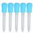 5pcs 5ml Silicone Liquid Dropper for Schools Laboratories (Blue)
