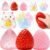 5PCS Big Strawberry Squishy Toys, Cute Fruit Squeeze Stress Relief Fidget Sensory Toys, Washable Sticky Squishies for Kids Adults, ADHD Anxiety Calming Desk Accessories, Birthday Party Favors Gifts