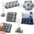 5Pcs Keyboard Fidget Toy Keychain Mini Clicker with Light Up Buttons Sensory Desk Toy for Stress Relief Gift for Adults Kids Teens(Black Transparent)