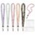 5PCS Stretchy Scrunchie Lanyards for ID Badges Keys with 10 Acrylic Badge Holders, Cute Neck Keychain with Clip for Teacher Nurses School Office (Checkered Style)