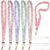 5 Pcs Stretchy Scrunchie Lanyards with 10 ID Holder for Teachers