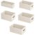 5 Pcs White Oxford Cloth Clothes Organizer with Dividers, Foldable Closet Organizers, Stackable Design, PP Board Support, Leather Handle, Space Saving Wardrobe Organizer for Pants, Variety of Sizes