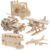 5pcs Wooden Airplane Model 3D Puzzle Kit for Display