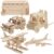 5pcs Wooden Interlocking Blocks DIY Craft Model, Khaki