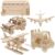 5pcs Wooden Interlocking Blocks DIY Model, Khaki Wood