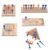 5 PCS Wooden Peg Games Assortment Kit, Strategy Board Table Game Set in 5 Style Including Baseball, Tic-Tac-Toe, Insanity, Peg-Board-Game, Roundabout