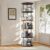 5 Tier Rotating Bookshelf Tower, Spinning Bookcase & Revolving 360° Narrow Tall Book Shelf with MDF Shelves & Metal, Smooth Turntable Base Small Space Vertical Storage for Living Room Bedroom, Brown