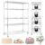5 Tier Storage Shelves Wire Shelving Unit,with Brake Wheels & Shelf Liners