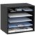5 Tier Wood Desk Organizer, Mail Sorter and Paper Organizer for Desk, Black