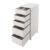 6-Drawer Storage Cabinet, Rolling Organizer Cart with Wheels, White